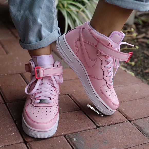 Nike Air Force 1 Mid Custom Pink Dip Dyed Sneakers - Picture 5 of 10